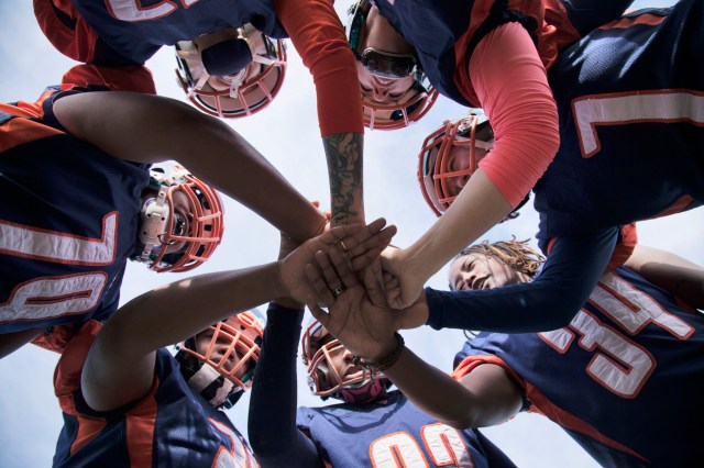 Athlete Football Huddle